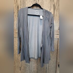 INC International Concepts Gray Open-Front Lightweight Cardigan